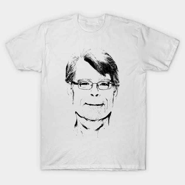 Stephen King Pop Art Portrait T-Shirt by phatvo